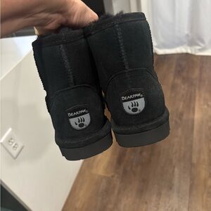 BearPaw Black Suede Ankle Booties
